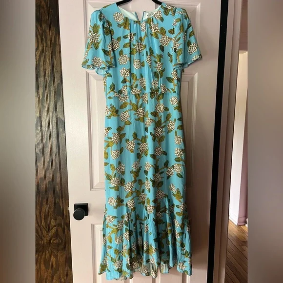 RHODE | Dresses | Rhode Blue Maxi Dress Flutter Sleeve Crew Neck Wedding  Guest | Poshmark